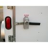 The Equipment Lock Company Cargo Door Lever Lock secures a single cargo door lever in place on enclosed trailers CDLL-KA